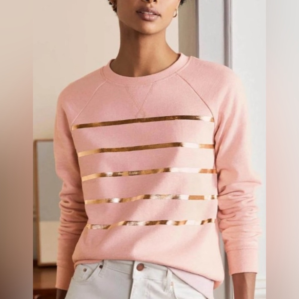 Boden Pink Sweatshirt with Gold Accents